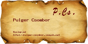 Pulger Csombor névjegykártya